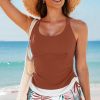 Mineral Red Drawstring Tummy Control 2-Piece Tankini Swimsuit with Floral Shorts - Image 23