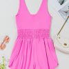 Chic Sachet Pink Sleeveless Cinched Waist Romper with Loop Drawstring - Image 6