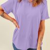 Women's Wisteria Casual Plain Crew Neck Tee - Soft & Breathable Summer Top - Image 4