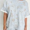 Women's Gray Western Fashion Printed T-Shirt and Elastic Waist Shorts Set - Image 8