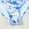 Women's Blue Floral Ruffled Strap Lace-Up Hollow Out One Piece Swimsuit - Image 21