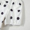 Women's White Polka Dot Print Short Sleeve Collared Buttoned Tiered Babydoll Dress - Image 10