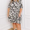 Plus Size Black Floral Print Tiered Frilled Half Sleeve Mini Dress - Image 5