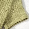 Women's Spinach Green Textured Knit Slim Fit Notch V Neck T-Shirt - Elegant Casual Style - Image 12