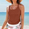 Mineral Red Drawstring Tummy Control 2-Piece Tankini Swimsuit with Floral Shorts - Image 22