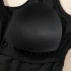 Women's Plus Size Black Solid Color U Neck Padded One Piece Swimsuit - Image 10