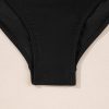 Women's Black Beaded Spaghetti Straps Ruched Overlapped Colorblock One Piece Swimsuit - Image 12