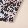 Women's Brown Leopard Print Crew Neck Shift Mini T-Shirt Dress - Image 12