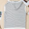 Women's White Stripe Drawstring Hooded Loose Sweater T-Shirt - Image 8