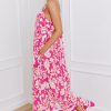 Women's Rose Floral V Neck Crisscross Backless Maxi Dress for Vacation - Image 3