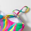 Women's Multicolour Abstract Print Textured Spaghetti Strap High Waist Bikini Set - Bohemian Style - Image 18