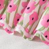 Women's Pink Floral Print Square Neck Ruffled Strap Maxi Dress for Summer - Image 14