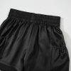 Women's Black Elastic High Waist Pocketed Casual Shorts for Summer - Image 7