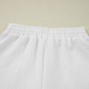 Women's White Textured Half Zip Tank Top and Drawstring Shorts Set - Image 13