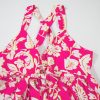 Women's Rose Floral V Neck Crisscross Backless Maxi Dress for Vacation - Image 9