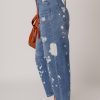 Women's Ashleigh Blue Ripped Distressed Cropped Straight Jeans with Rope Waist - Image 3