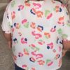 Plus Size Women's White Multicolor Leopard Print Textured T-Shirt - Image 10