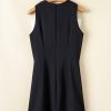 Elegant Black Contrast Bowknot Applique Crew Neck Sleeveless Mini Dress - Image 6