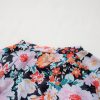 Women's Orange Floral Slim Long Sleeve Crop Top - Sheer Mesh Design - Image 11