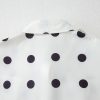 Women's White Polka Dot Print Short Sleeve Collared Buttoned Tiered Babydoll Dress - Image 8