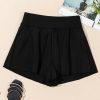 Women's Black Solid Color High Waist Wide Leg Swim Bottom for Beach & Pool - Image 5