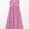 Women's Pink Floral Cutout Back Empire Waist Sleeveless Maxi Dress - Chic Summer Style - Image 10