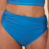 Women's Blue Colorblock Square Neck Bikini Set - Pleated High Waisted Swimwear - Image 16