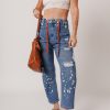 Women's Ashleigh Blue Ripped Distressed Cropped Straight Jeans with Rope Waist - Image 6