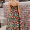 Women's Black Boho Floral Print Sleeveless High Waist Maxi Dress for Summer - Image 11