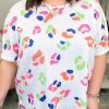 Plus Size Women's White Multicolor Leopard Print Textured T-Shirt - Image 9