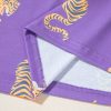 Women's Purple Allover Tiger Print Loose T-Shirt with Patch Pocket - Image 11