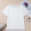 Women's White RODEO Horseshoe Embroidered Patch Pocket T-Shirt - Trendy Casual Tee - Image 8