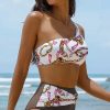 Women's Khaki Abstract Print One Shoulder High Waist Bikini - Chic & Flattering Swimsuit - Image 3