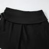 Women's Black Drawstring Ruched High Waist Loose Swim Shorts for Beach Days - Image 15