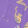 Women's Purple Allover Tiger Print Loose T-Shirt with Patch Pocket - Image 9