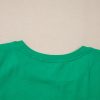 Women's Dark Green Embroidered Ruffled Sleeve Slim Fit Crew Neck Top - Image 10