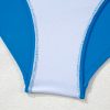 Women's Blue Colorblock Square Neck Bikini Set - Pleated High Waisted Swimwear - Image 19