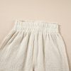 Women's Apricot Textured Frilled High Waist Lace Hem Shorts - Casual Summer Style - Image 10