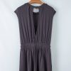 Women's Bristol Black Knit Open Back Drawstring Romper with Cap Sleeves - Image 14