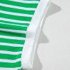 Women's Dark Green Striped Cap Sleeve Tee and Shorts Set - Casual Two Piece Outfit - Image 9