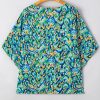 Women's Green Abstract Print V Neck Half Sleeve Tunic Blouse - Bohemian Style - Image 15