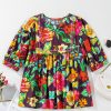 Women's Greyish Purple Floral Embroidered Trim Half Sleeve Blouse for Spring - Image 5