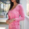 Women's Bonbon Pink Delicate Texture 3-Piece Cropped Cami, Shorts & Cardigan Lounge Set - Image 6