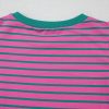 Women's Pink Stripe Colorblock Ruffled Sleeve Crew Neck Blouse - Chic & Stylish - Image 7