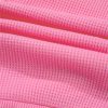 Bright Pink Waffle Textured Button Round Neck A-Line Tiered Sleeveless Dress for Women - Image 19