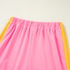 Women's Pink High Waist Sweatpants with Playful Rainbow Stripes - Image 6