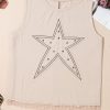 Plus Size Parchment Studded Star Lace Patchwork Hem Tank Top for Women - Image 9