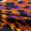 Women's Orange Leopard Printed Draped Short Sleeve Slit V Neck Blouse - Image 11