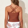 Mineral Red Drawstring Tummy Control 2-Piece Tankini Swimsuit with Floral Shorts - Image 11