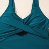 Elegant Sea Green Adjustable Straps Cutout Ruched Knot Slit One Piece Swim Dress - Image 6